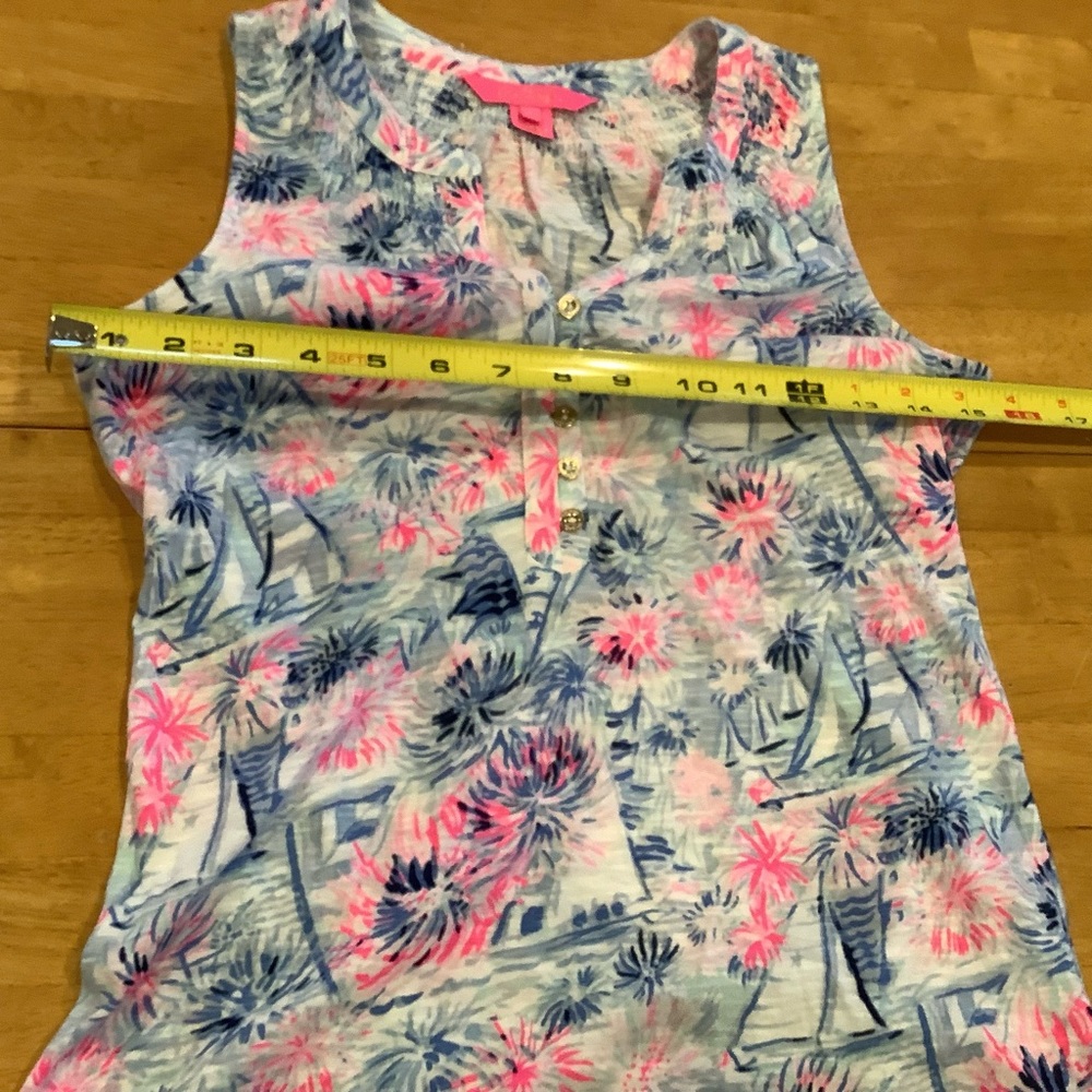 2 Lilly Pulitzer Sleeveless Tank Tops Size XXS Multicolor Pink and Blue Cotton - Picture 5 of 15